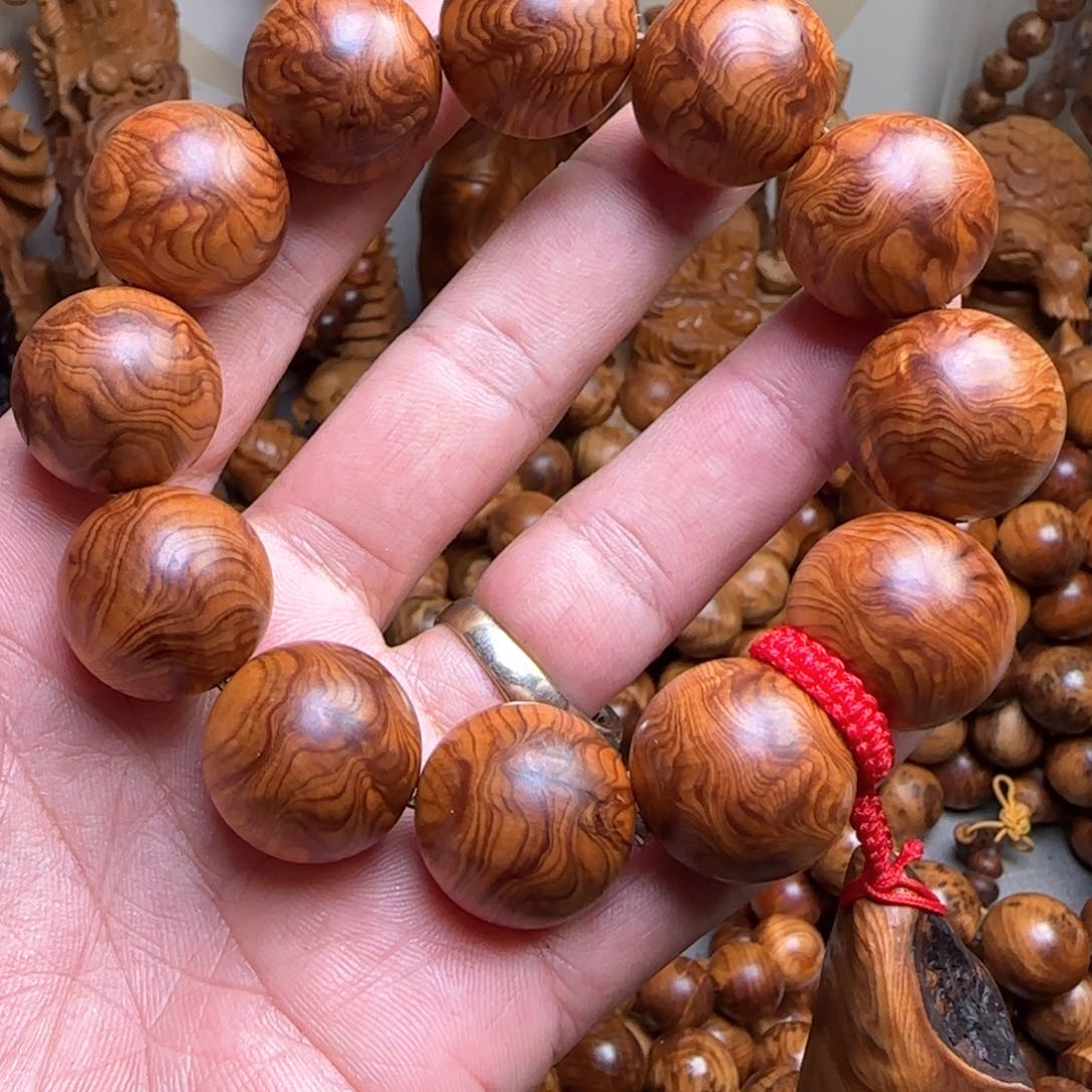 柏木手串/手链太行崖崖柏妖薄蜘蛛纹2.0