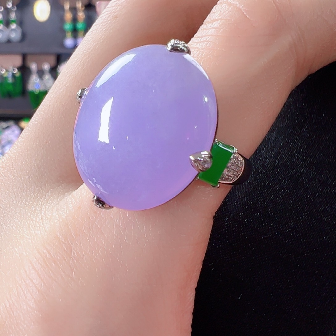 翡翠戒指18K金镶嵌签收后24小时鉴赏期