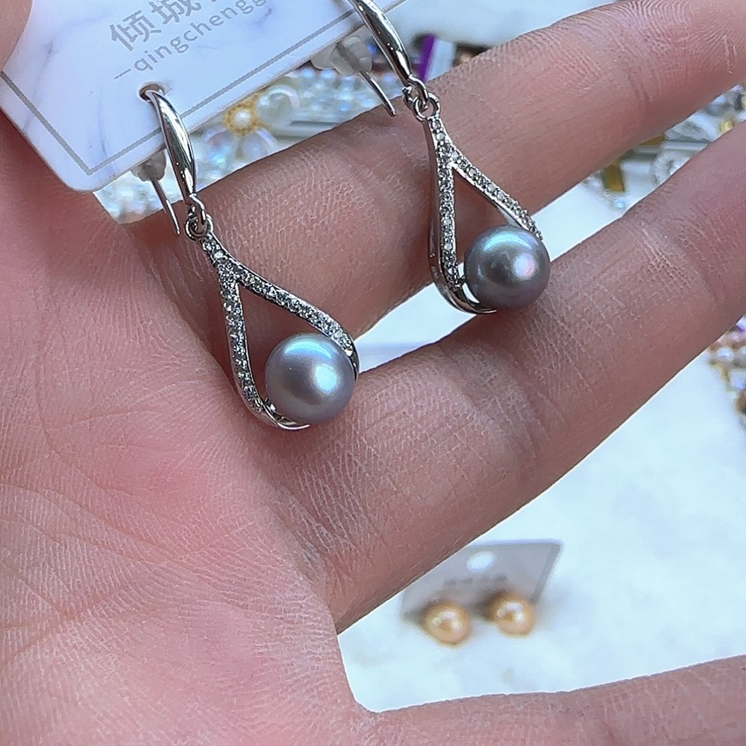 银S925镶嵌项链定制79淡水珍珠