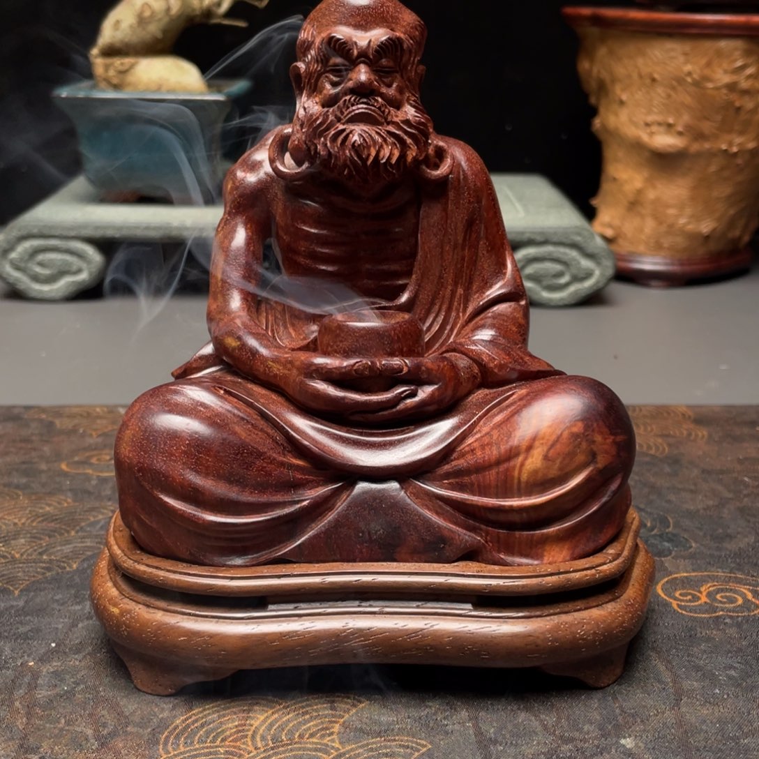 1***哥香榧木达摩血檀香炉