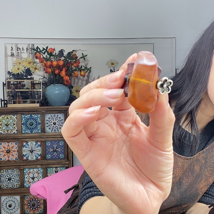 蜜蜡戒指未镶嵌戒指