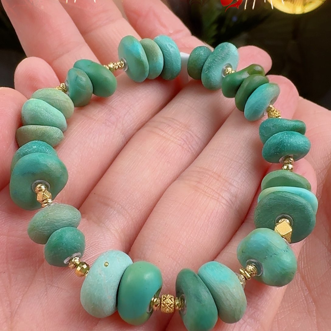 绿松石珠宝奇石18K金镶嵌