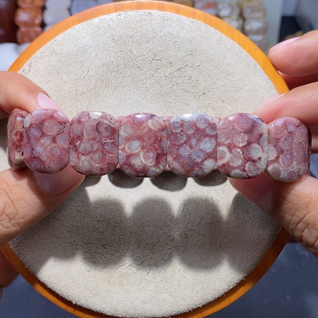 硅化珊瑚（珊瑚玉）手串未镶嵌紫色25