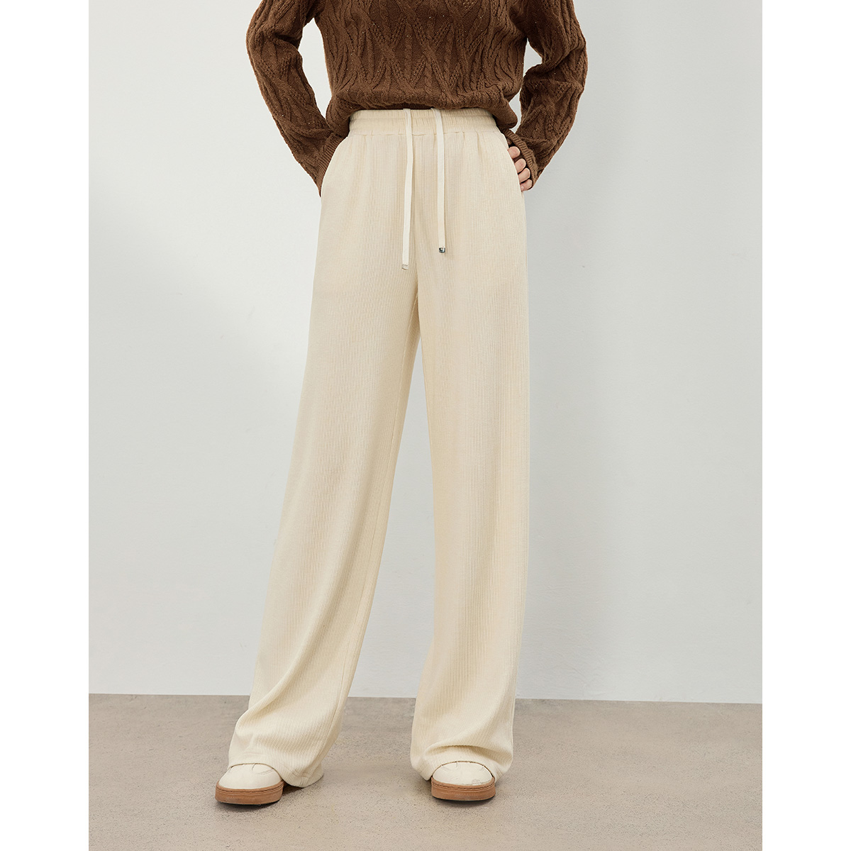 【小余专享】朗文斯汀高腰直筒松弛感休闲裤DTYK4508C03265