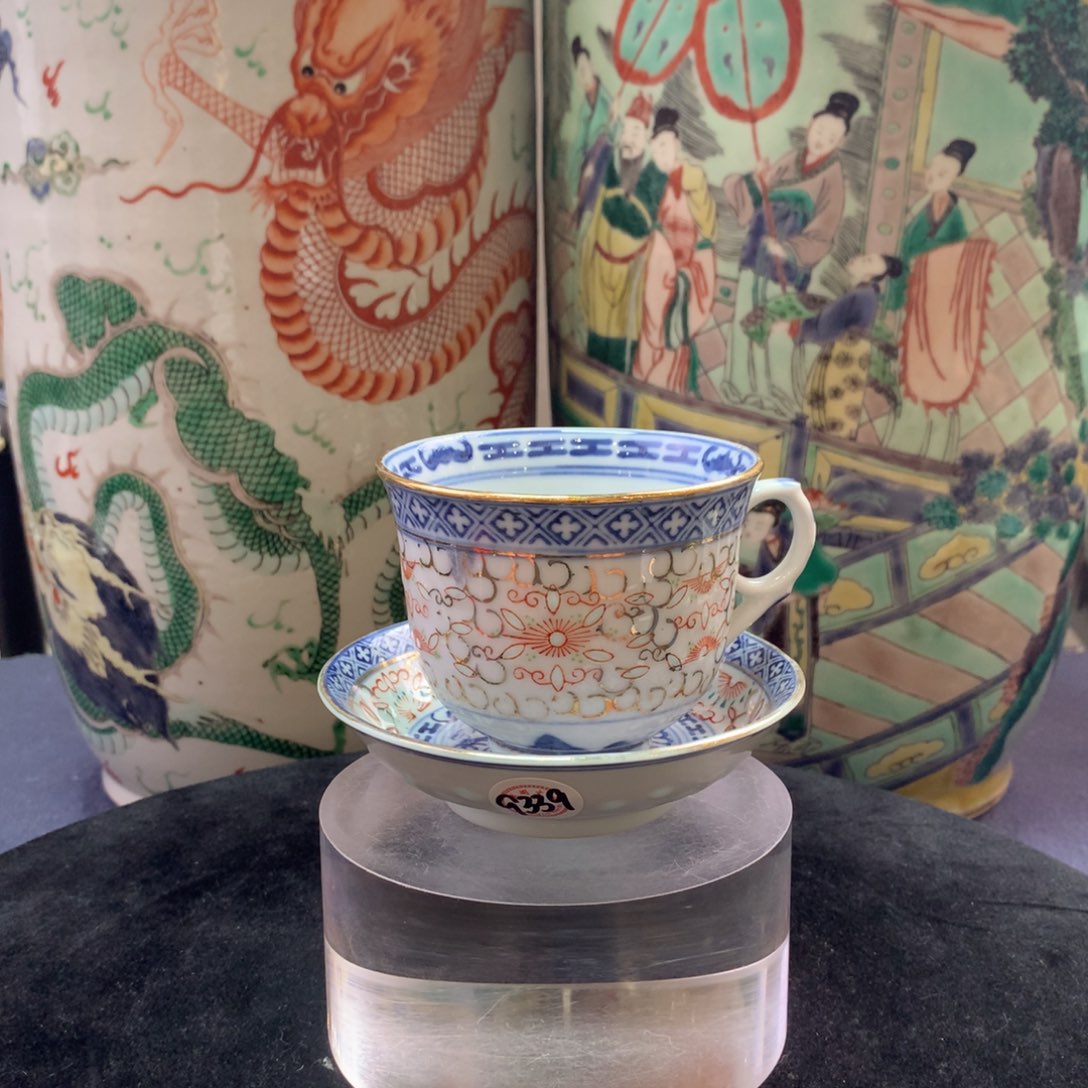 磊***哥陶杯子9339瓷器—玲珑瓷杯碟一套