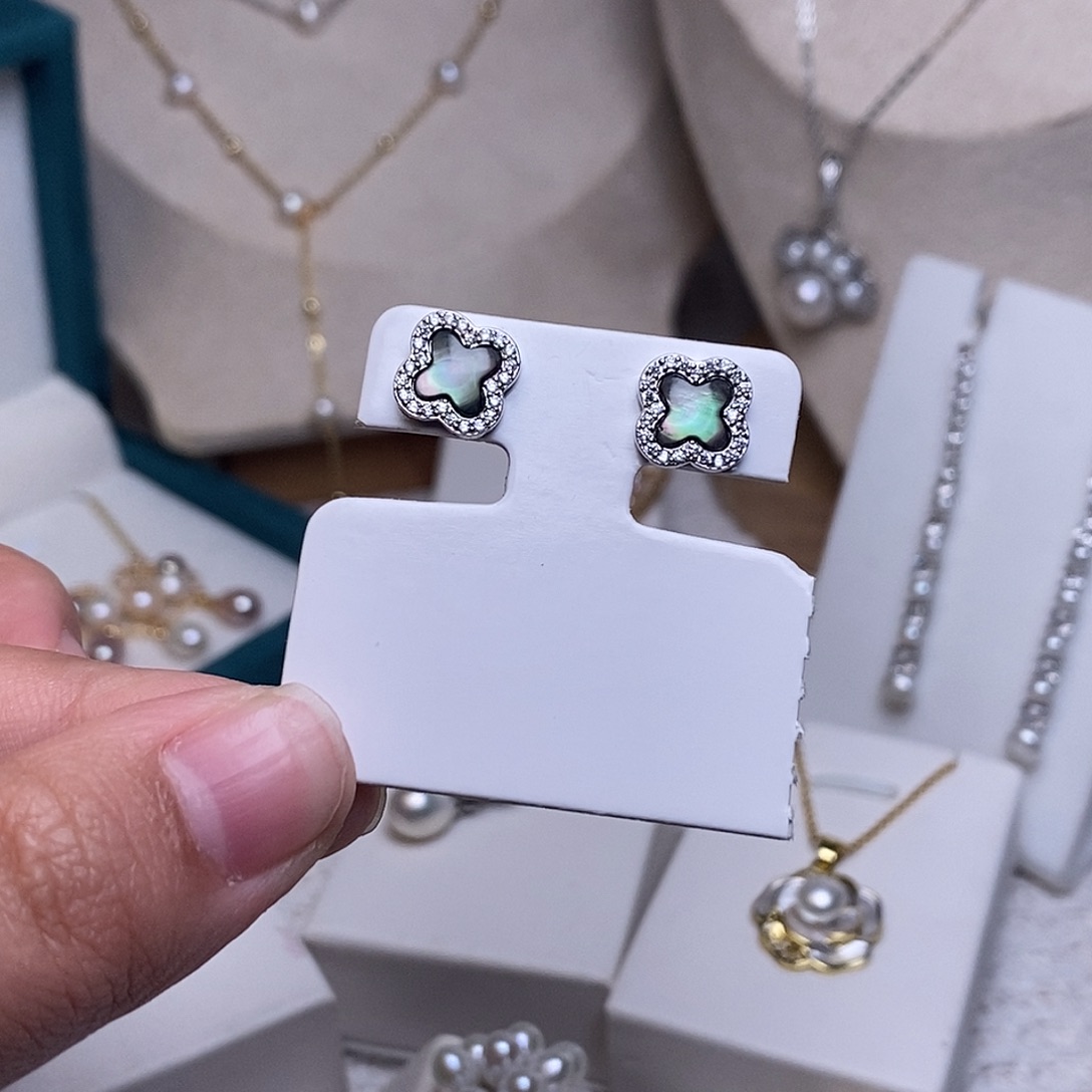 耳饰淡水珍珠银S925镶嵌