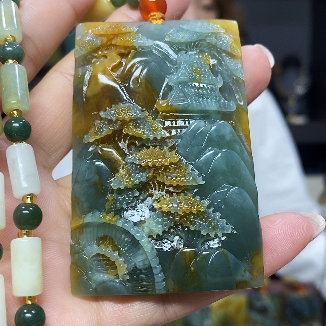 未镶嵌岫玉挂件吊坠项链