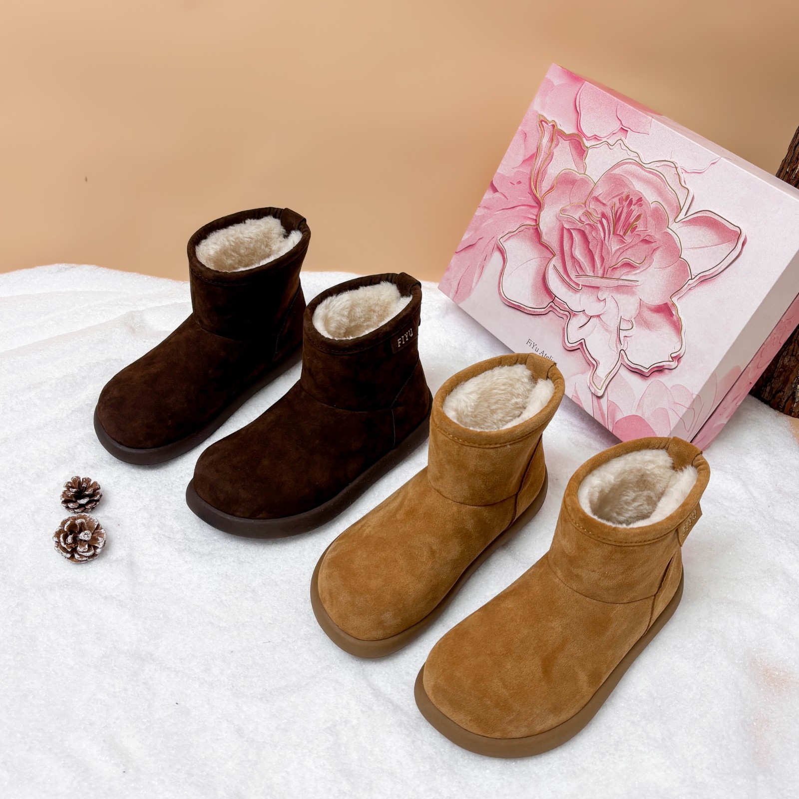 【D】F251828百搭防滑加绒时尚雪地靴保暖时尚女鞋