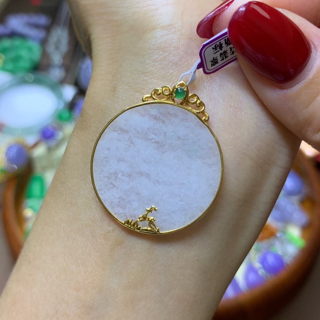 【闪购商品】翡翠颈饰18K金镶嵌翡翠