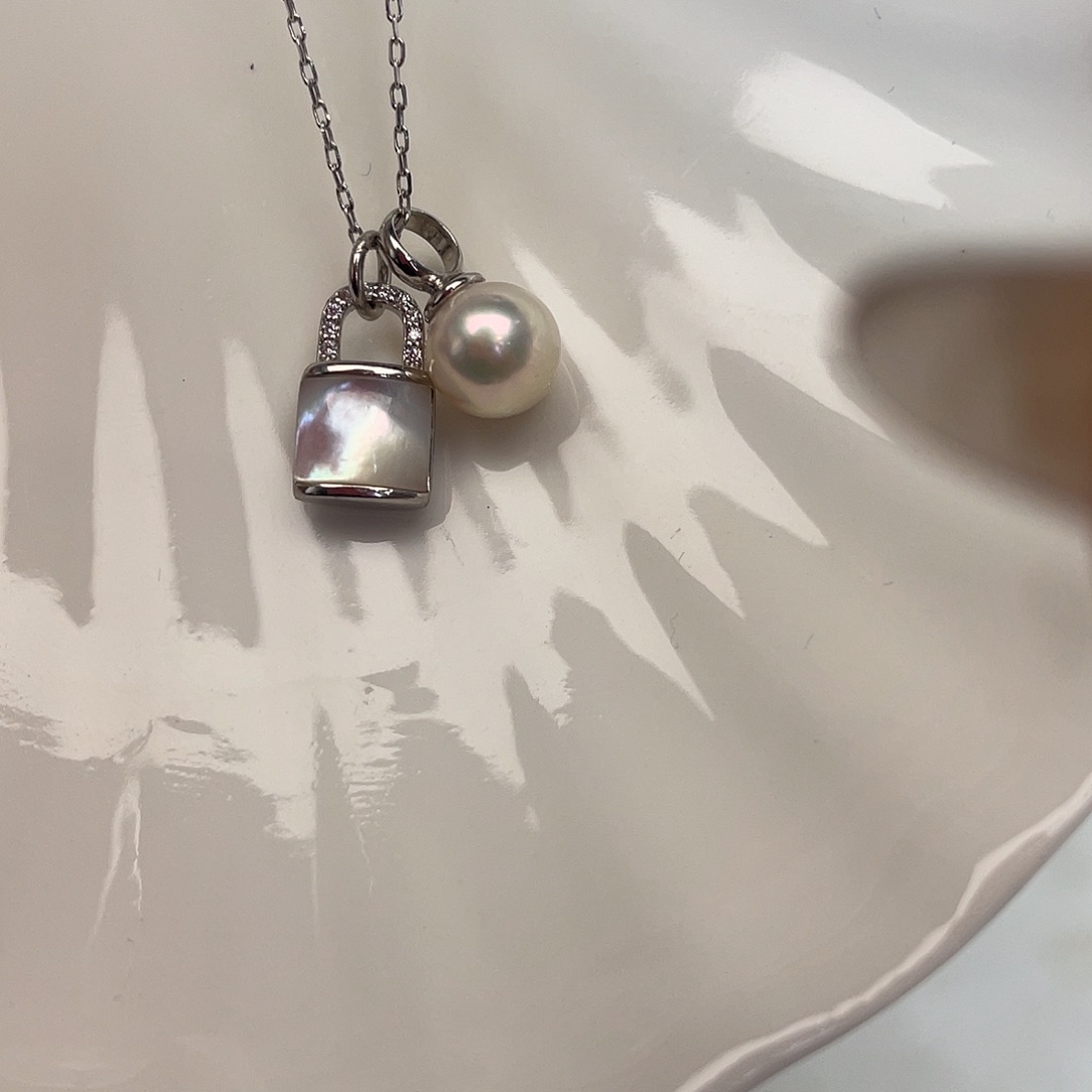 颈饰海水珍珠银S925镶嵌