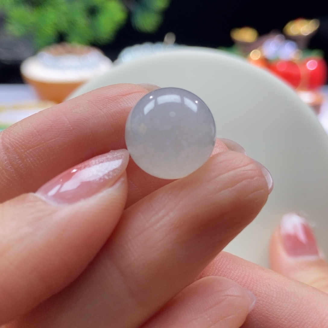 翡翠颈饰未镶嵌翡翠冰茶圆珠