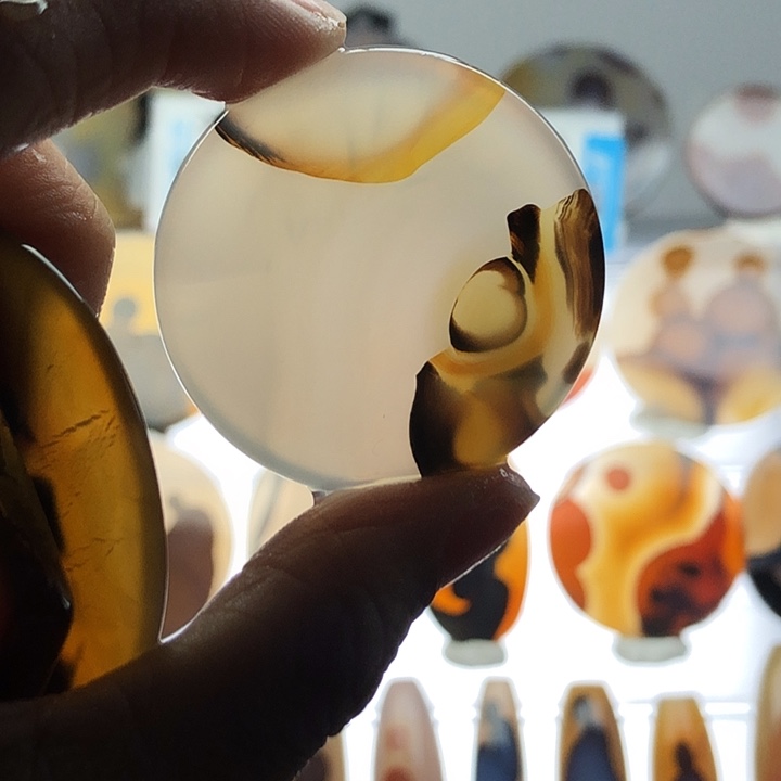 玛瑙/玉髓银S925镀金镶嵌珠宝半成品70