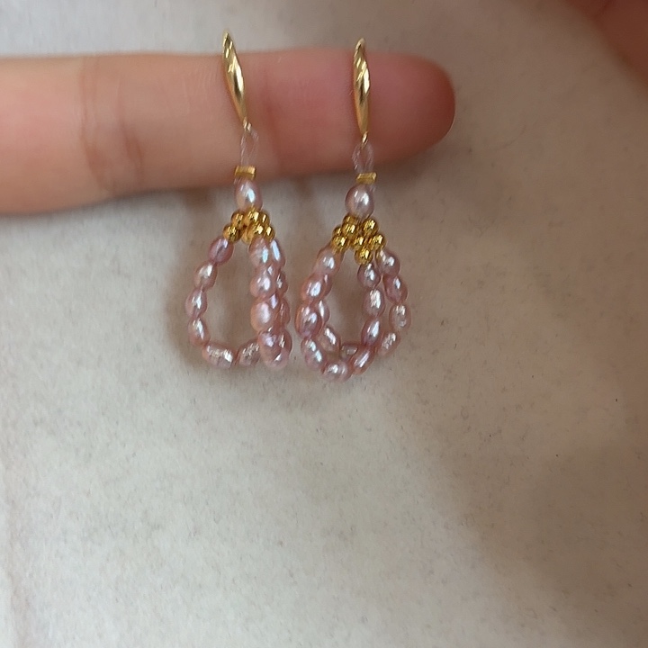 淡水珍珠耳饰银S925镶嵌