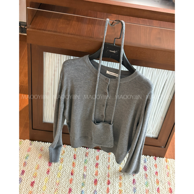 MAOO【 灰色控 】 毛衣开衫 小包