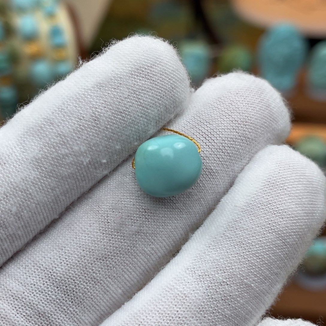 绿松石未镶嵌随型糖豆编号35