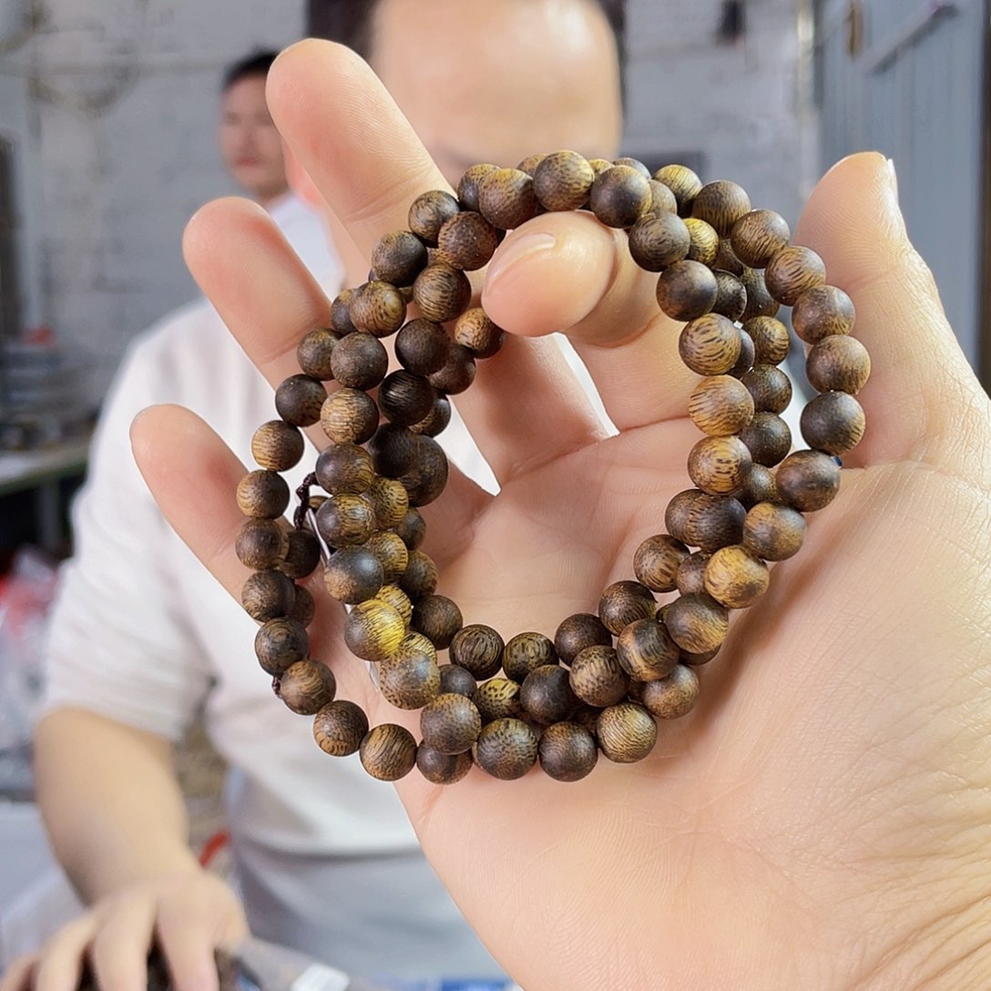 沉香手串流油王圆珠长串0.7/18克多样性发一