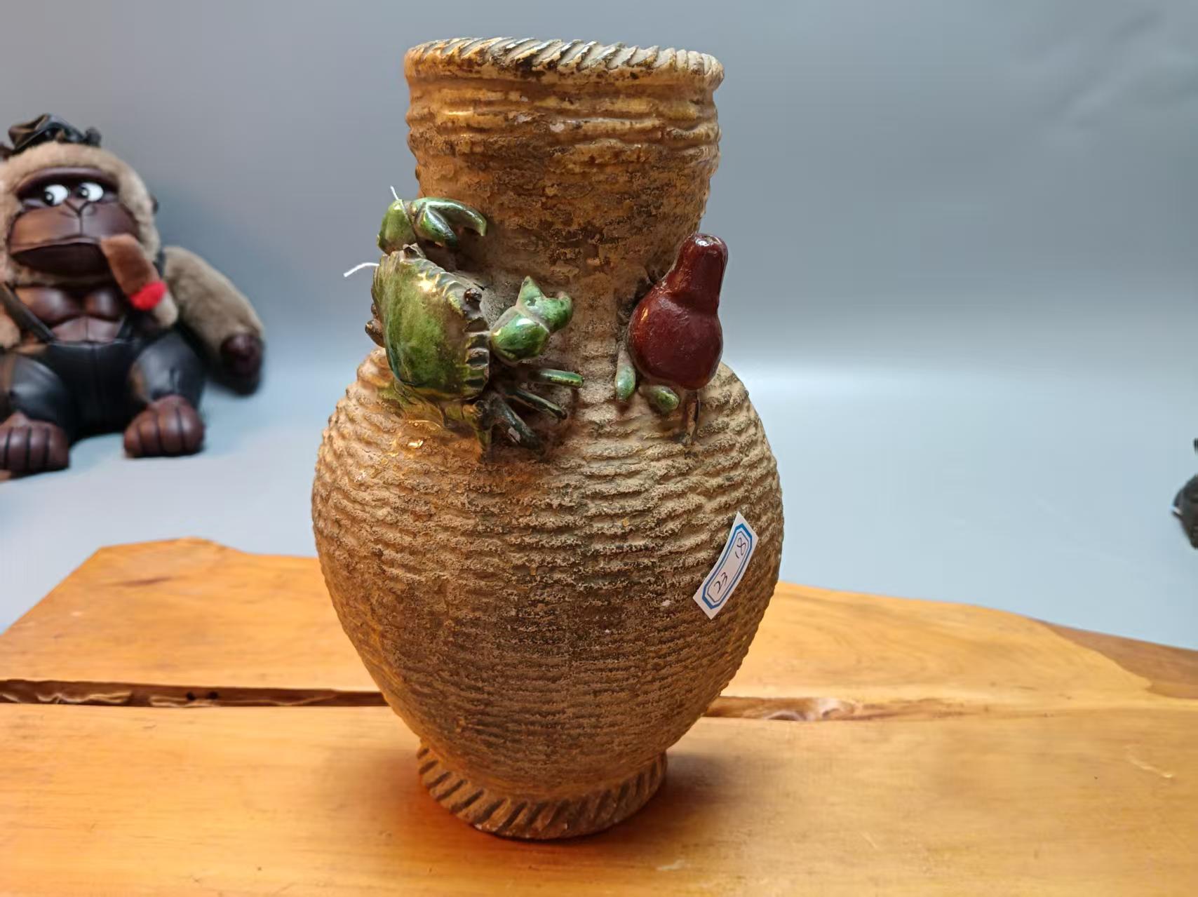蜜安瓷浮雕可挂花器