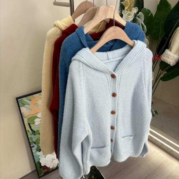 805连帽软糯毛衣