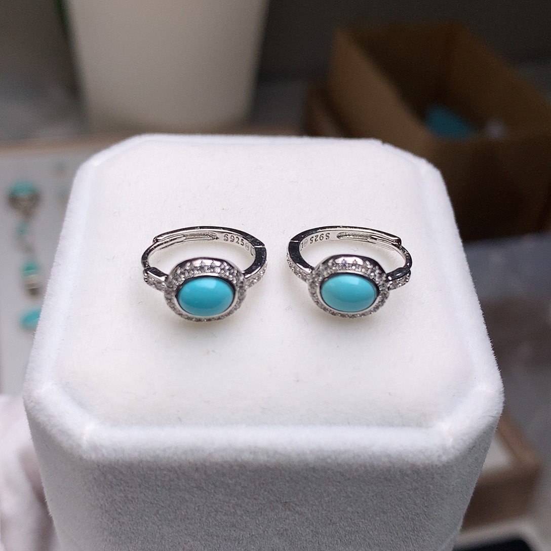 银S925镶嵌绿松石珠宝奇石