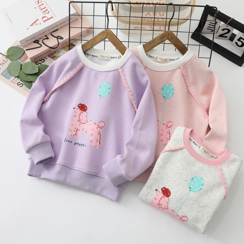 女童卫衣新款春装儿童洋气卡通圆领上衣长袖春秋宝宝打底衫