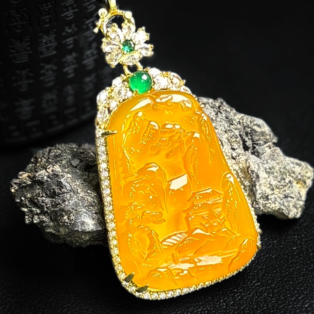 315616/玛瑙镶嵌山水牌高端大气  多样性一件发