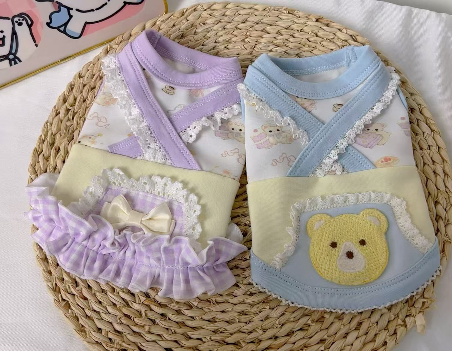 蕾丝交叉背带小背心｜小饼干手作宠物服饰