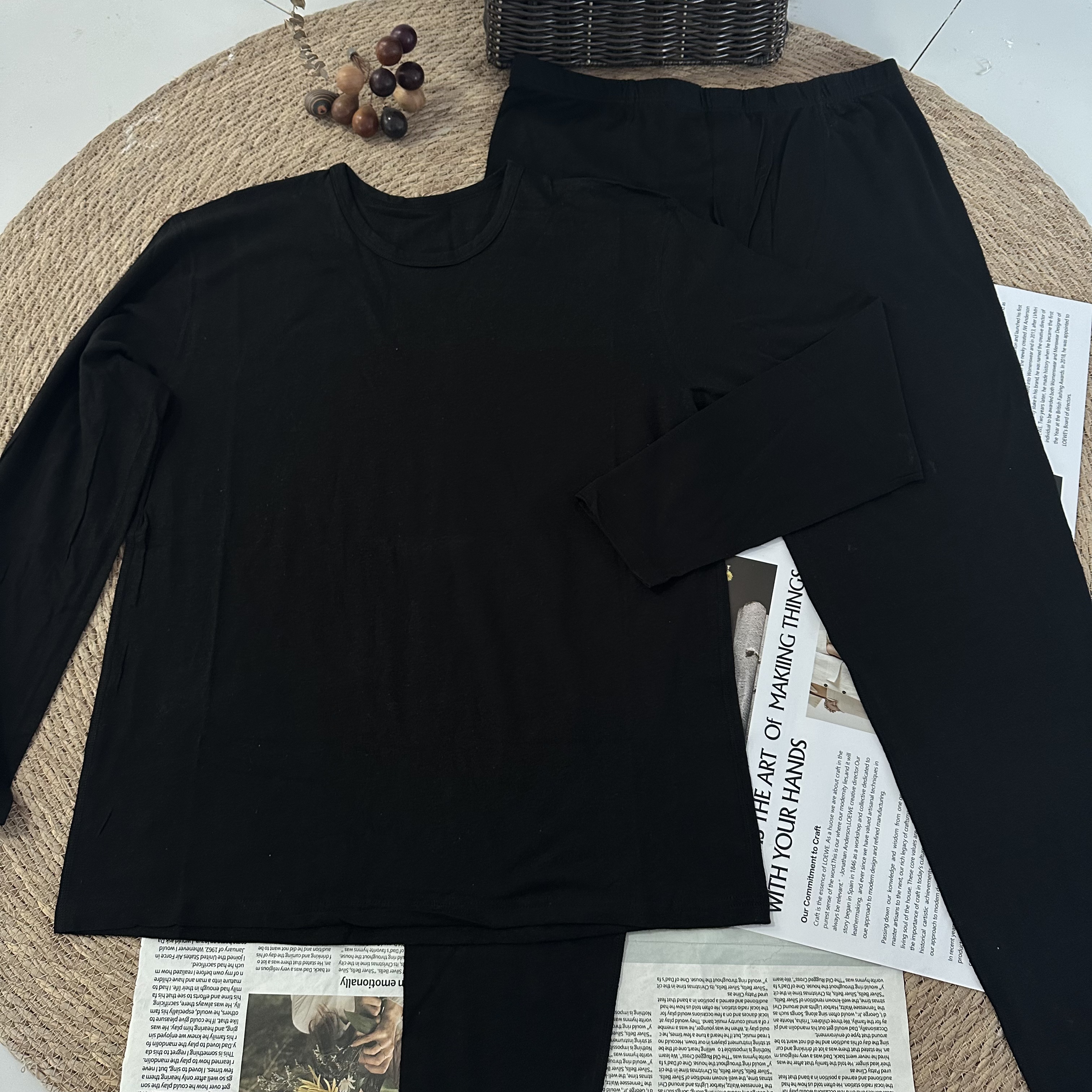 【汉麻保暖衣男套装】保暖衣套装秋冬内衣圆领打底秋衣（95汉麻5棉）