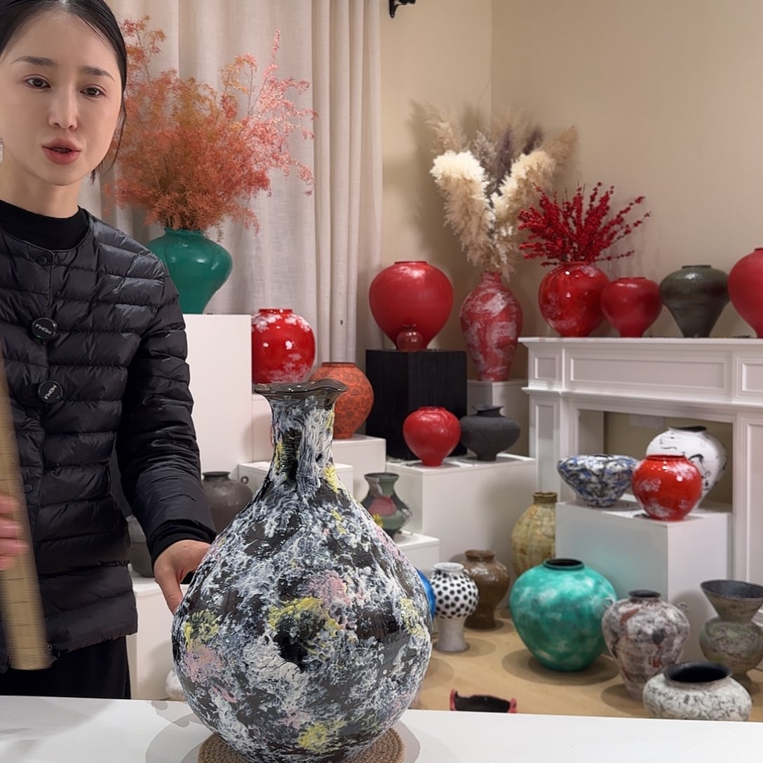 摆件花瓶口5高34闪拍107