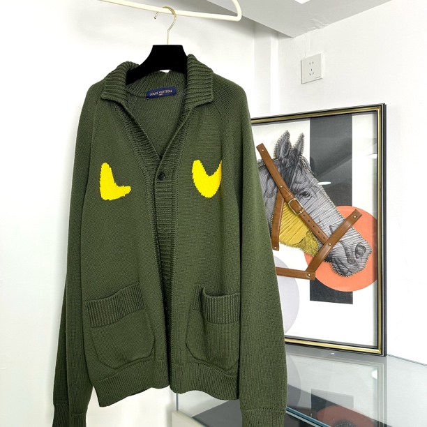 99新 LouisVuitton/路易威登 Louis Vuitton Nigo橄榄绿虎头开衫
