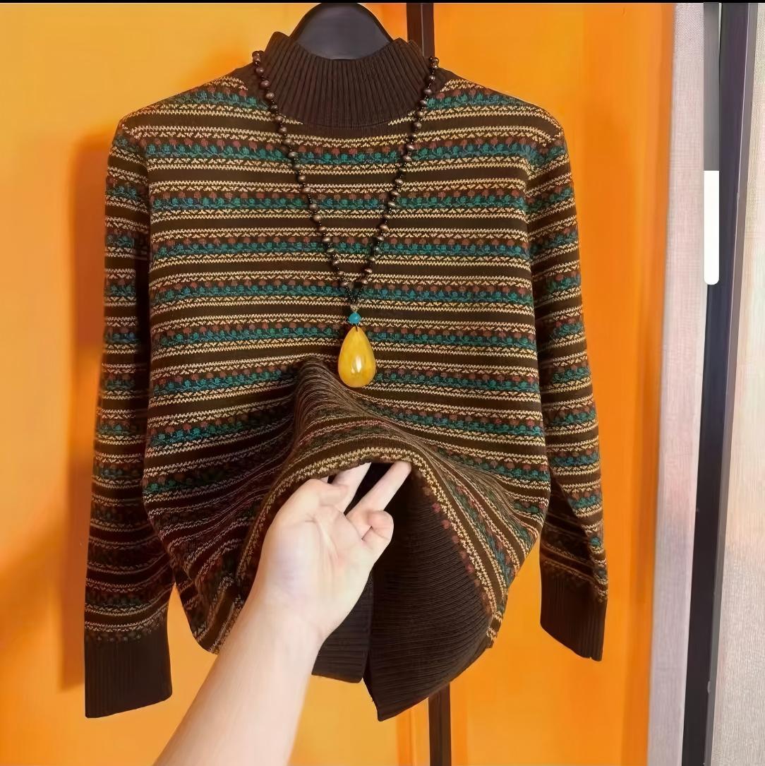 【郁金香】 时尚百搭针织T恤女2025年秋冬新款气质上衣