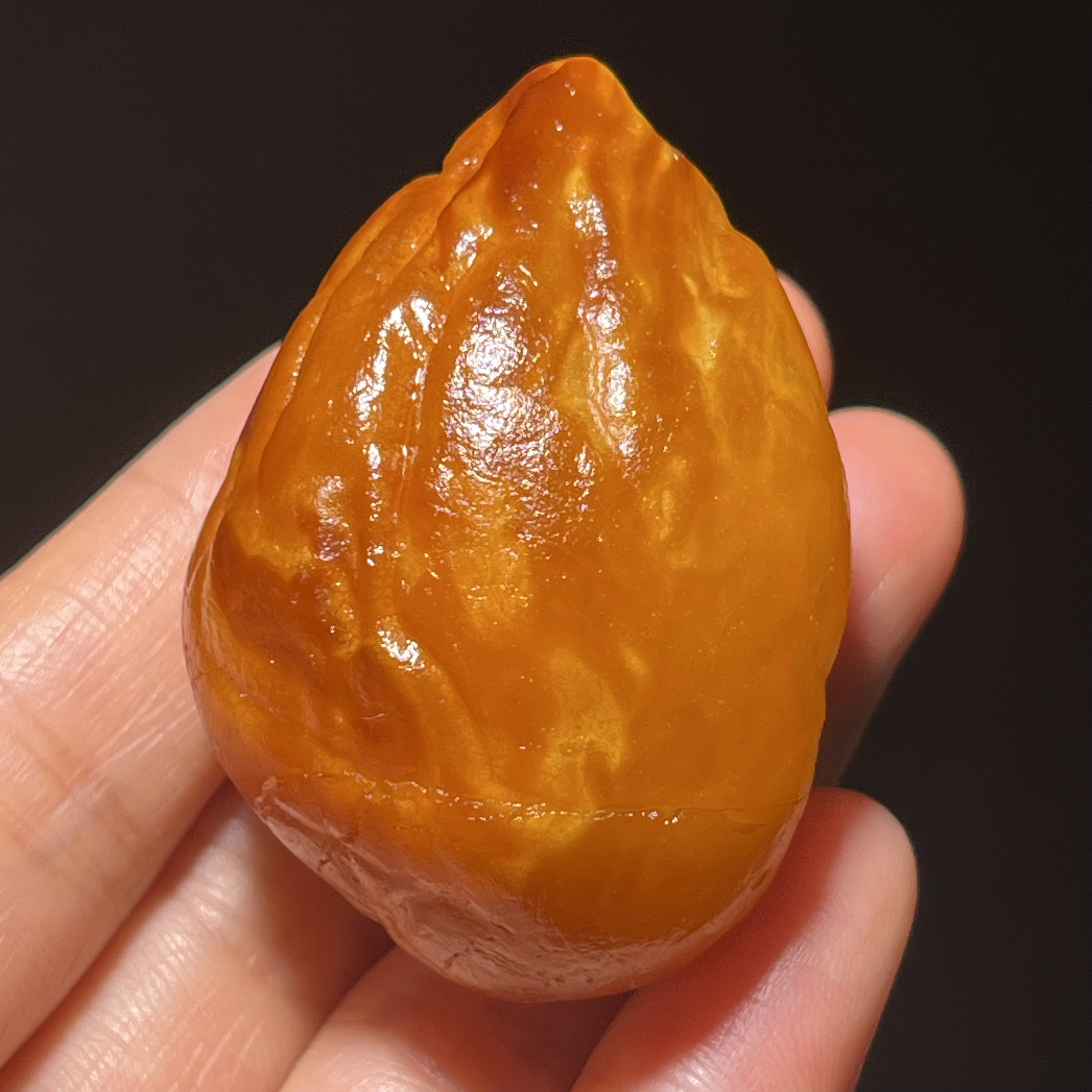 天然蜜蜡海飘吊坠 橘皮满蜡 饱满圆润