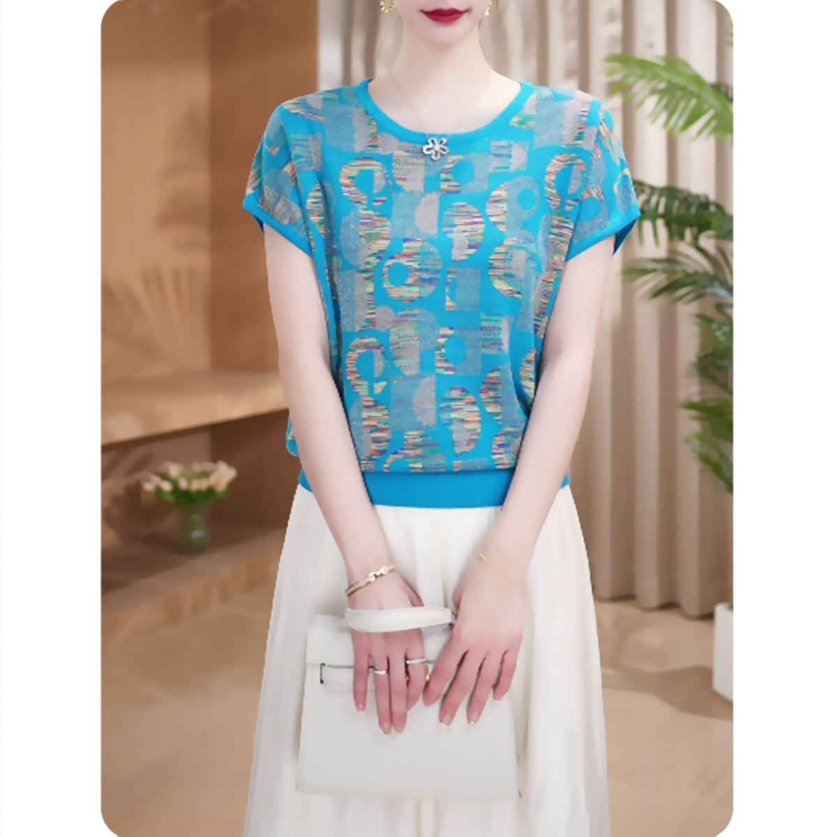 <花韵>新品女士宽松小衫气质上衣时尚休闲女装2ZS0125758