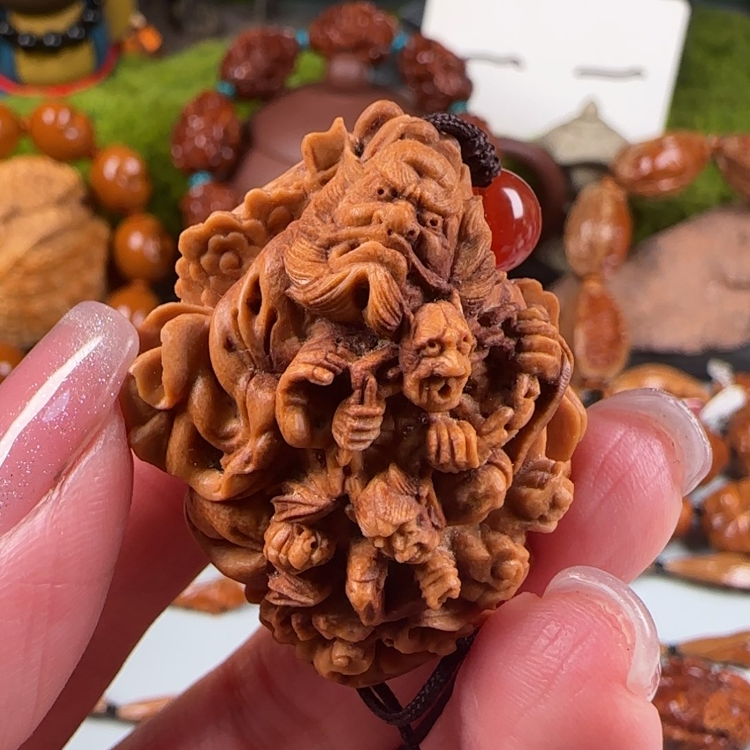 橄榄核手串/手链桃核钟馗喜五鬼