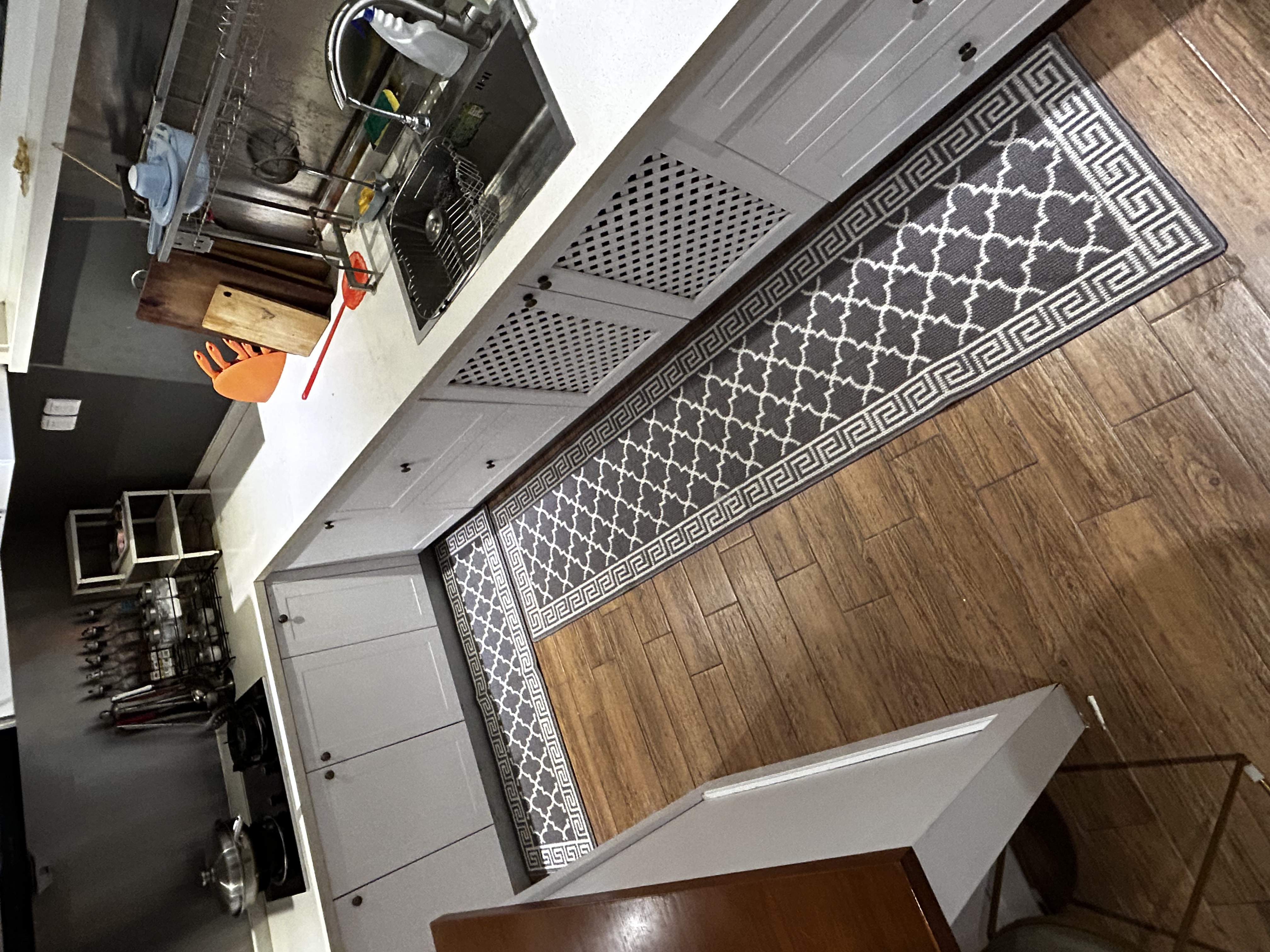 亚马逊外贸尾单【冠花回字】机织防滑圈绒入户门垫抗油污厨房地垫