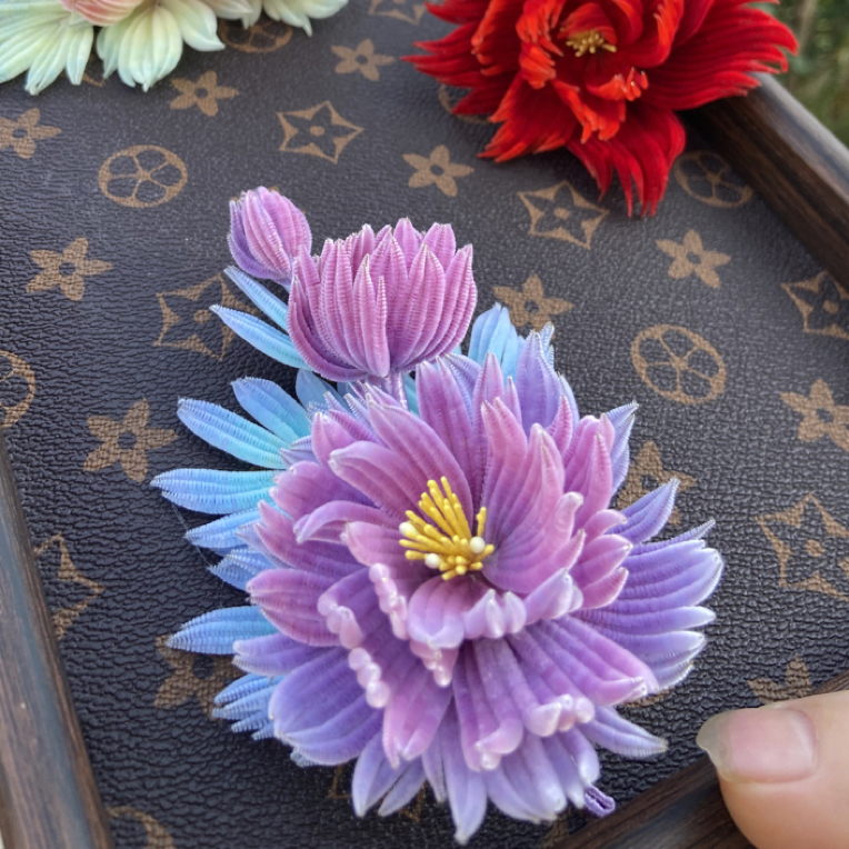 非遗绒花牡丹发簪