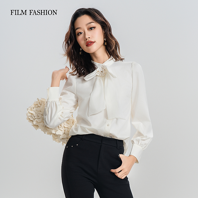 一电影一时装法式通勤轻职风设计感衬衫女士 FFIS133302