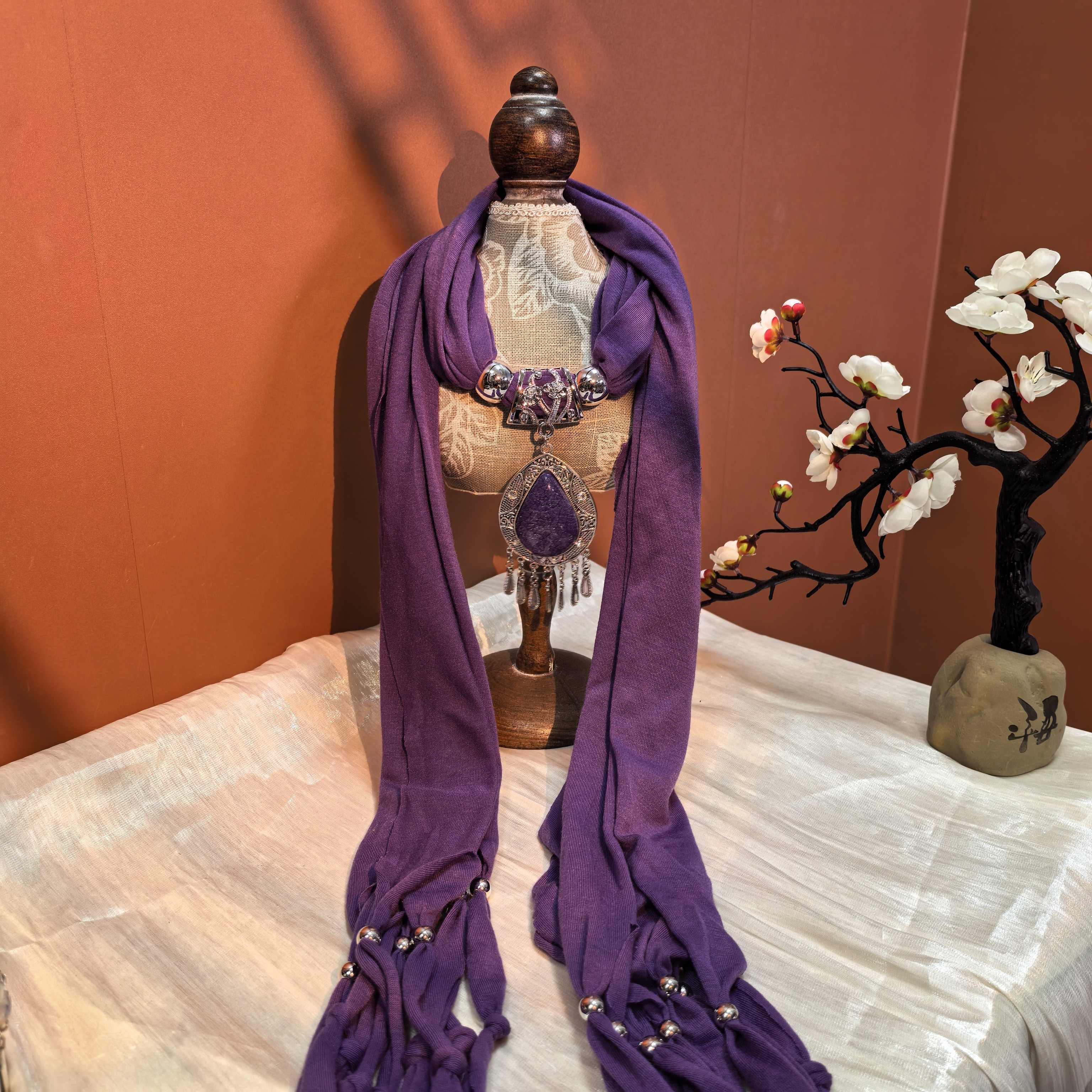 【民族风围巾】流苏吊坠围巾披肩