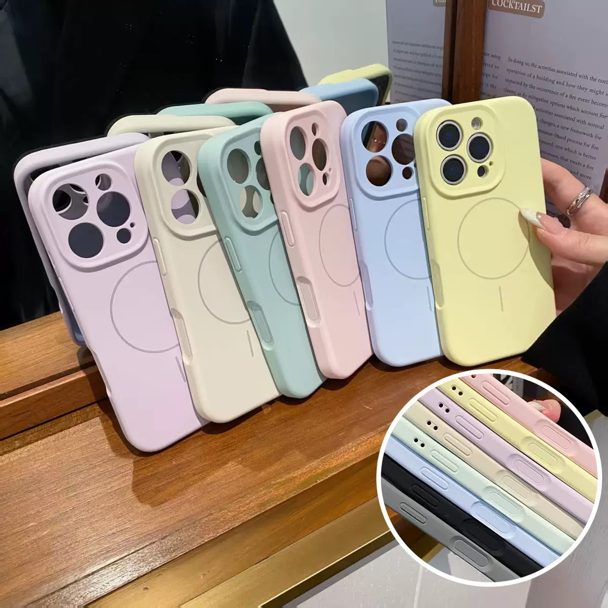 适用16ProMax液态磁吸手机壳带Ai拍照按键全包iPhone15保护套