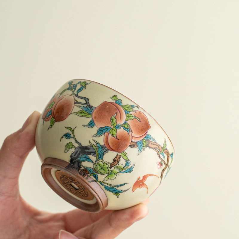 G1406-汝窑九桃五幅禅定杯CB