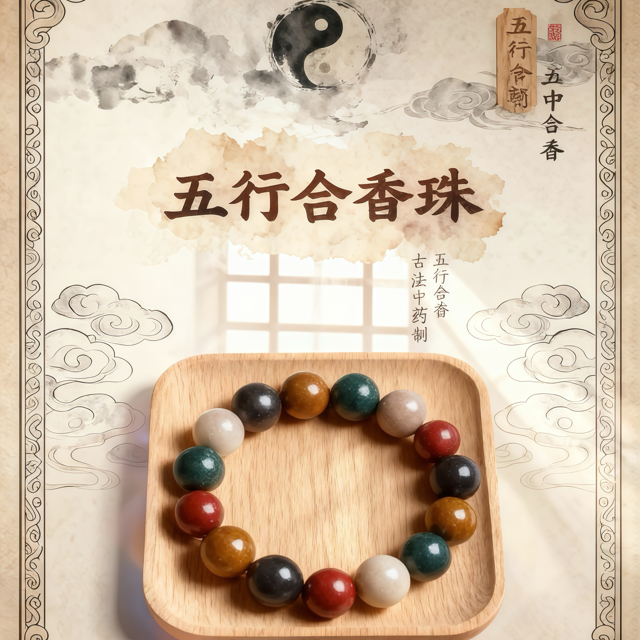 古法药香散珠五行手串合香珠佩戴持久饰品随身工艺手工抱树手串