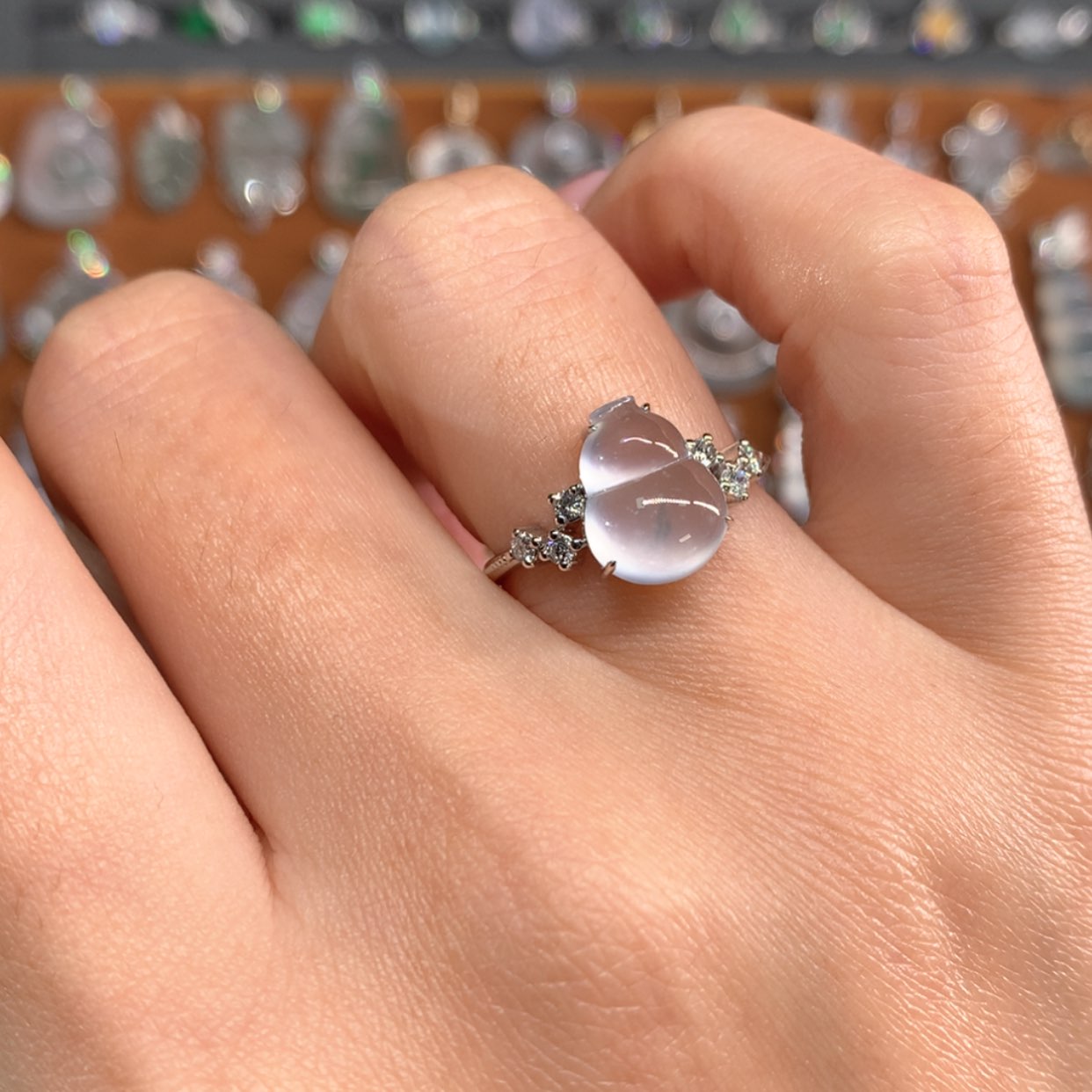 【闪购商品】翡翠戒指18K金镶嵌戒指