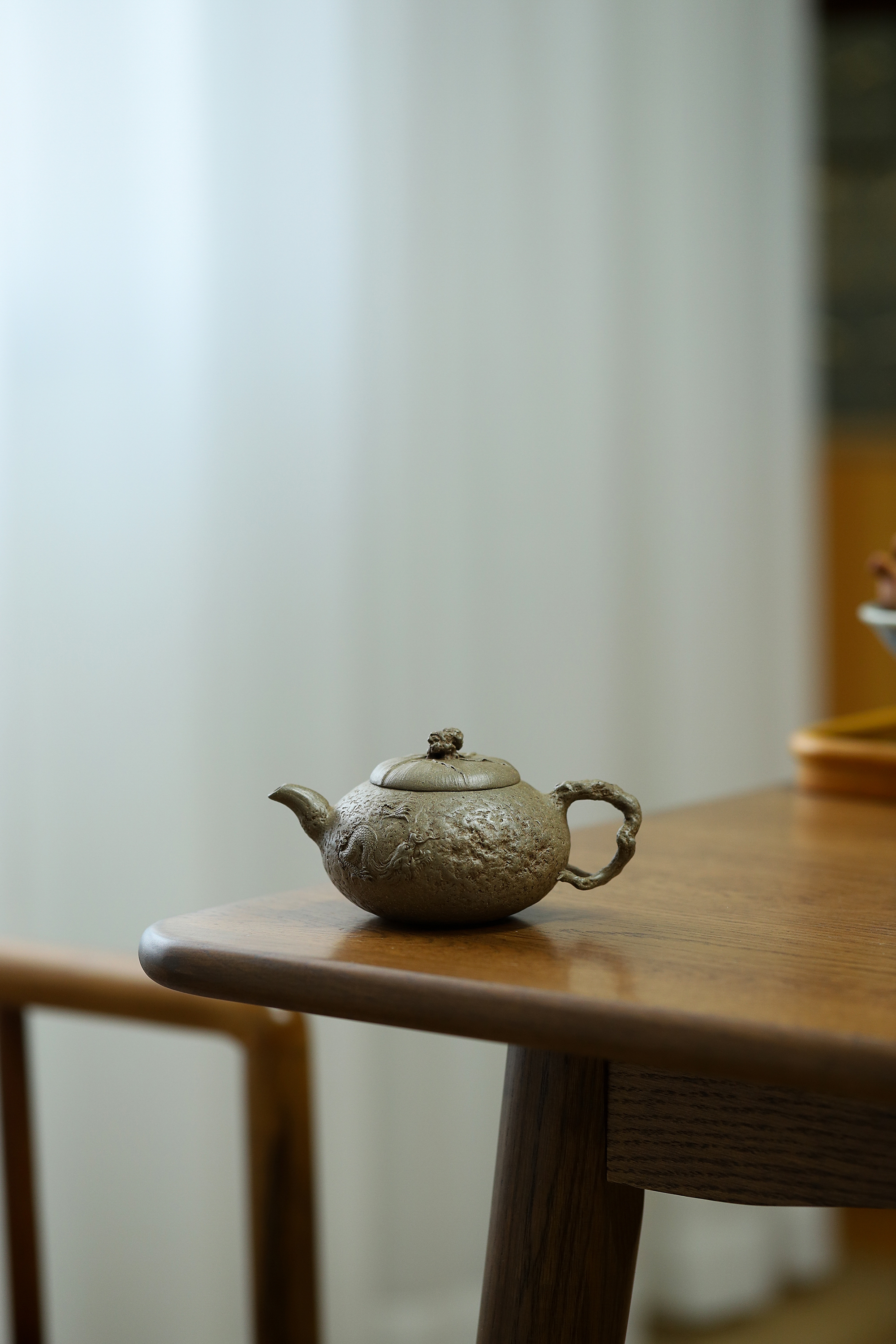 泥壶孙金立制青段隐龙水平壶手工茶壶家用茶具泡茶壶供春壶180cc