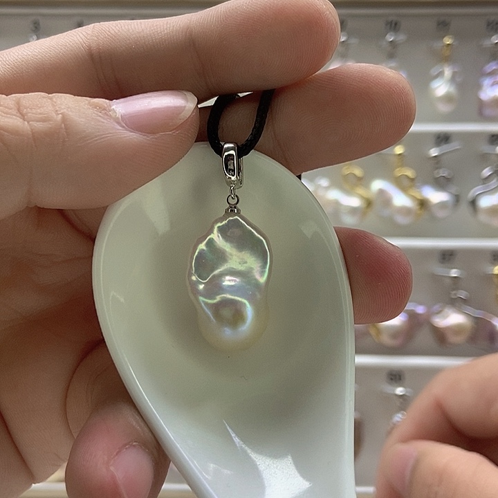 香***儿淡水珍珠颈饰银S925镶嵌16