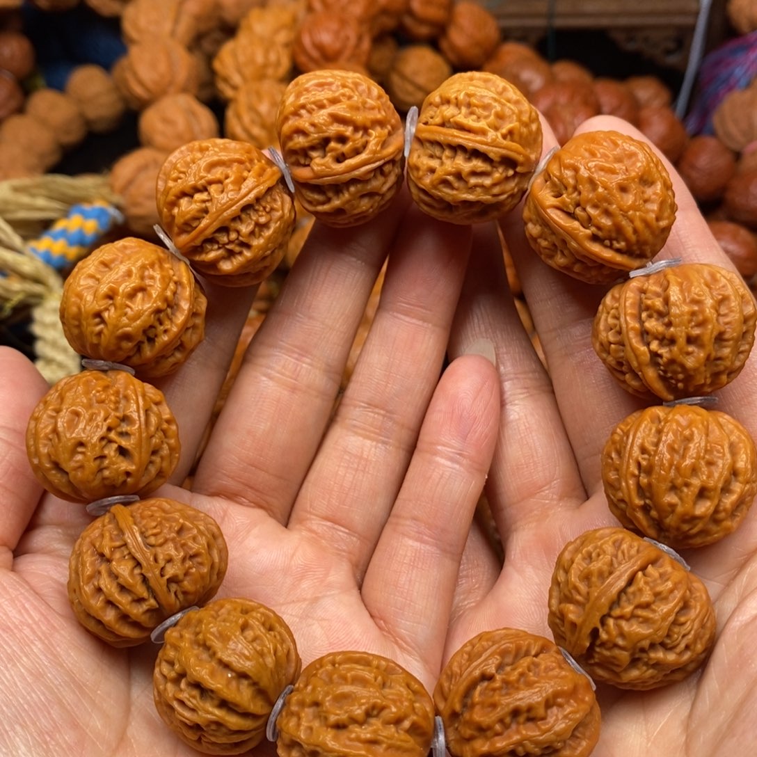 桃核手串麒麟八棱