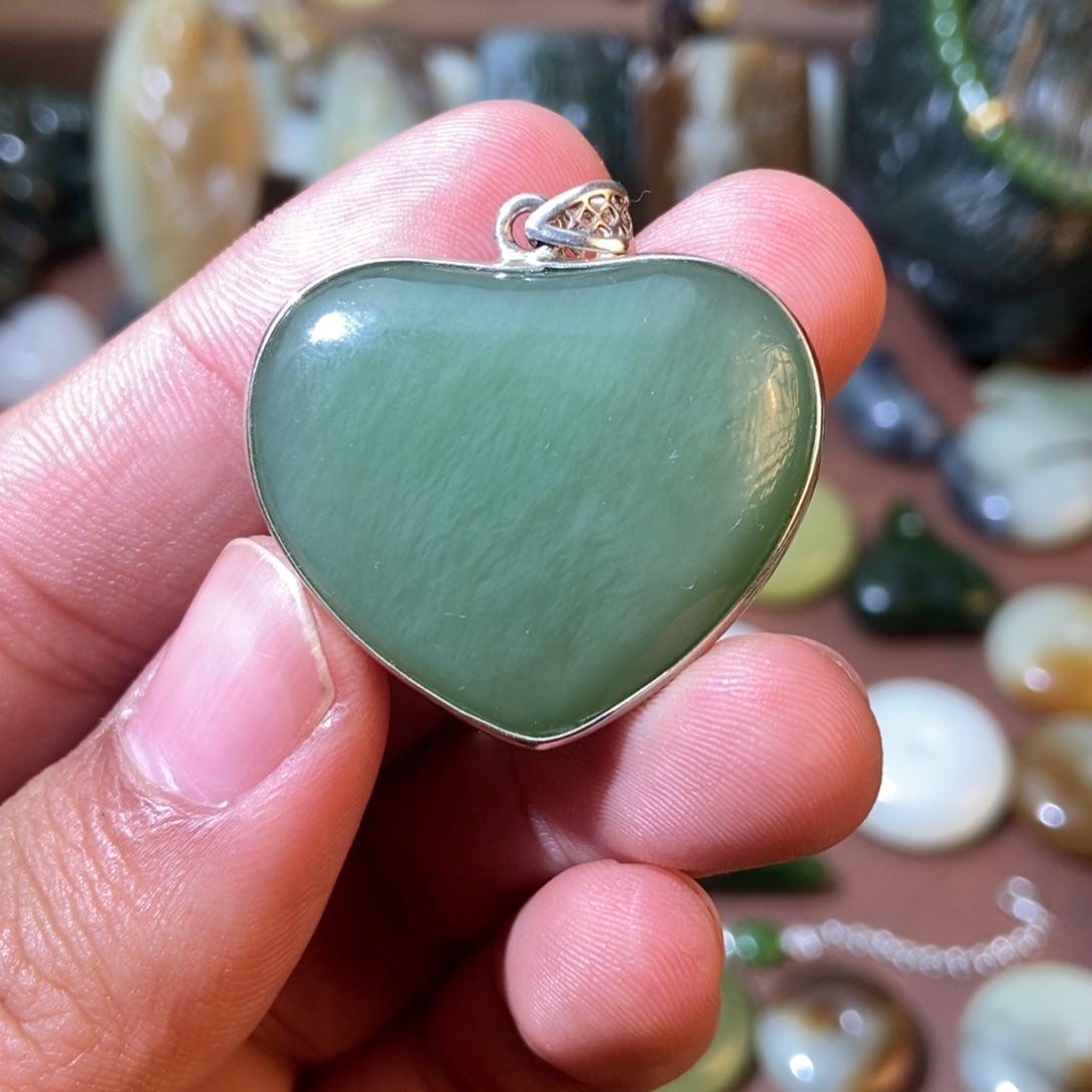 早****和田玉银S925镶嵌挂件