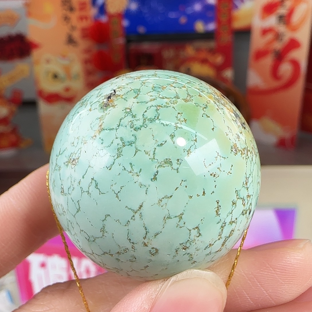 绿松石未镶嵌珠宝奇石36mm+