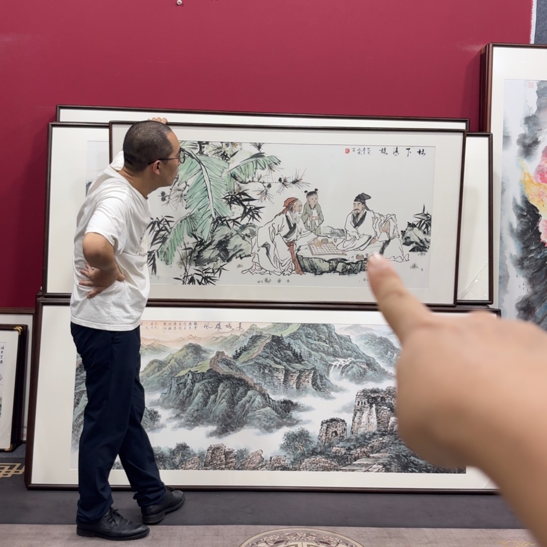 国画手绘作品带框160/80