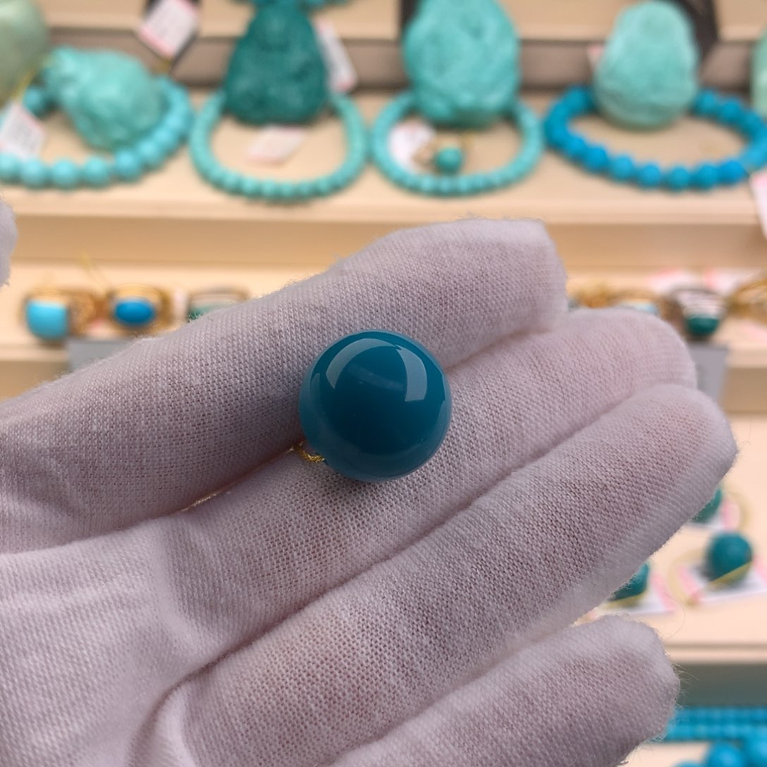 绿松石珠宝奇石未镶嵌16.6mm