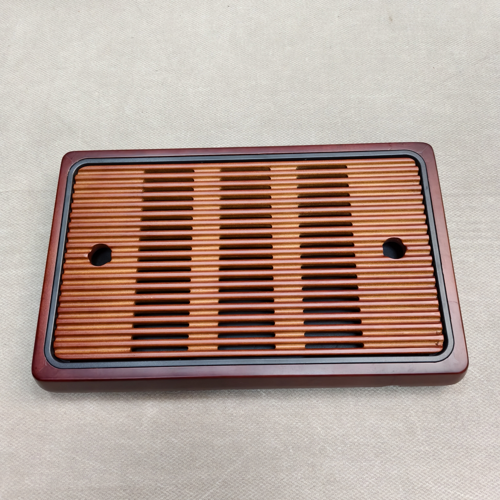 34*21*4cm楠竹蓄排两用茶盘沥水干泡茶台【红】--送水管