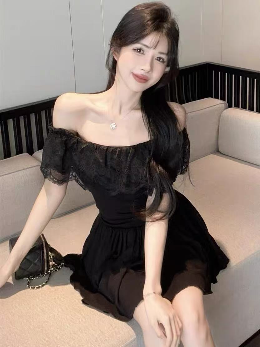 【杭州•四季青】NN1109新款时尚蕾丝一字肩连体裤法式收腰高级感